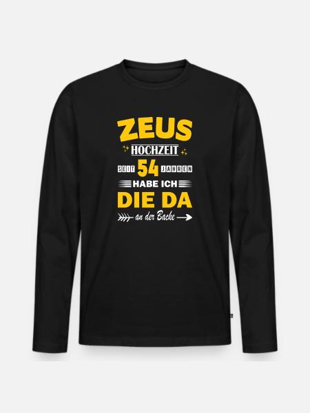 54 Years Relationship Anniversary Wedding Anniversary - Men's Premium Organic Long Sleeve Shirt - black