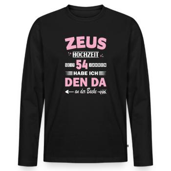 54 Jahre Beziehung Jahrestag Hochzeitstag - Männer Premium Bio Langarmshirt - Schwarz - Vorne - Nico (187cm)