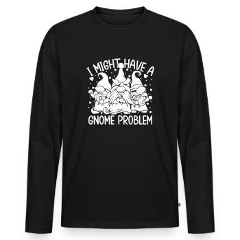 Les hommes en costume gnome ont un problème de gnome - T-shirt manches longues Premium bio Homme - noir - Devant - Nico (187cm)