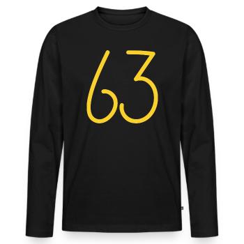 63 - Männer Premium Bio Langarmshirt - Schwarz - Vorne - Nico (187cm)