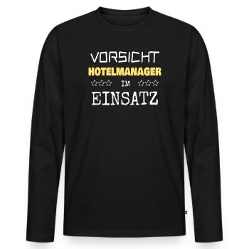 Appointment Hotel Manager - Men's Premium Organic Long Sleeve Shirt - black - Front - Nico (187cm)
