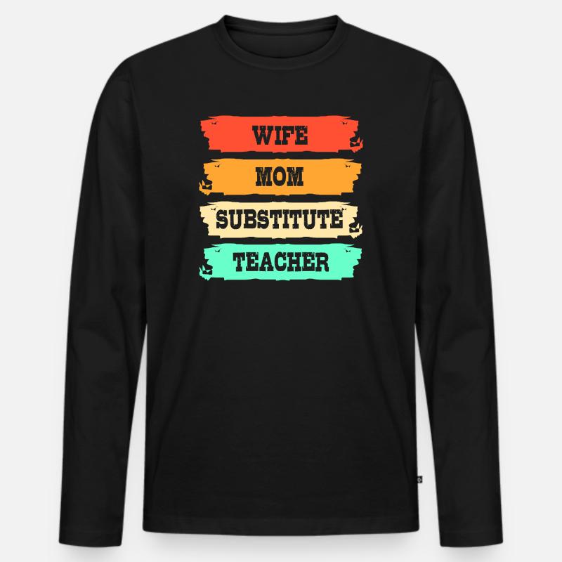 Vertretungslehrer Aushilfslehrer Ersatzlehrerin - Männer Premium Bio Langarmshirt - Schwarz