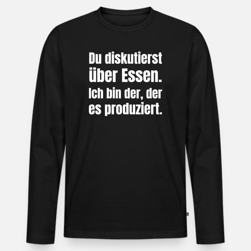 Essensdiskurs Typografie - Männer Premium Bio Langarmshirt - Schwarz