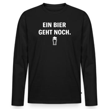 Ein Bier geht noch. - Männer Premium Bio Langarmshirt - Schwarz - Vorne - Nico (187cm)