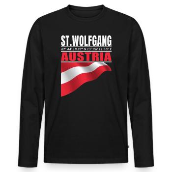 St. Wolfgang - Men's Premium Organic Long Sleeve Shirt - black - Front - Nico (187cm)