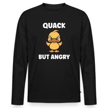 Angry Duckling: Quack But Angry - Men's Premium Organic Long Sleeve Shirt - black - Front - Nico (187cm)