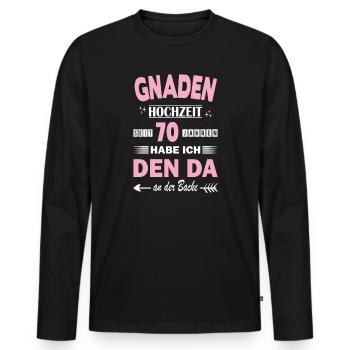 70 ans de mariage anniversaire de relation Mariage Anniversaire de mariage - T-shirt manches longues Premium bio Homme - noir - Devant - Nico (187cm)