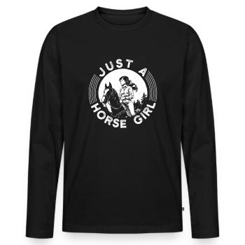 Hobby Horse Rider JUst Horse Girl English Riding - Men's Premium Organic Long Sleeve Shirt - black - Front - Nico (187cm)