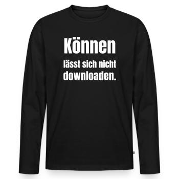 Konen cannot be downloaded - Men's Premium Organic Long Sleeve Shirt - black - Front - Nico (187cm)