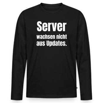 Server wachsen nicht aus Updates. - Männer Premium Bio Langarmshirt - Schwarz - Vorne - Nico (187cm)