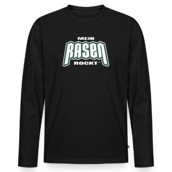Ma pelouse est géniale - T-shirt manches longues Premium bio Homme - noir - Devant - Nico (187cm)