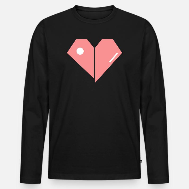 Zerbrochenes Pinkes Herz – Abstrakte Form - Männer Premium Bio Langarmshirt - Schwarz