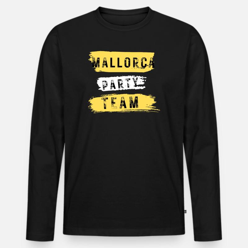 Mallorca Party Team - Männer Premium Bio Langarmshirt - Schwarz