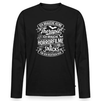 Horror Movies & Snacks Kick - Men's Premium Organic Long Sleeve Shirt - black - Front - Nico (187cm)