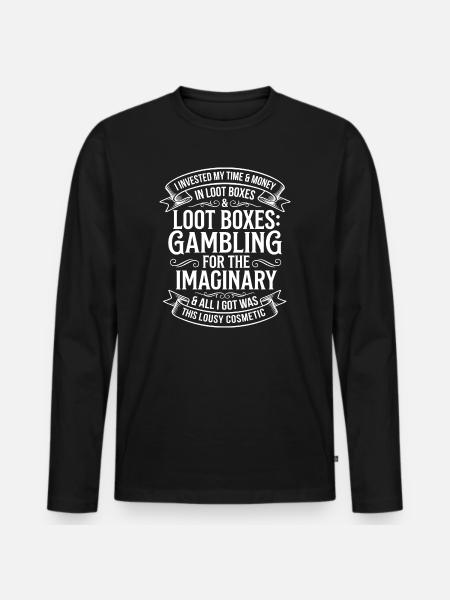 Lootbox Humor Fantasy Gambling - Men's Premium Organic Long Sleeve Shirt - black