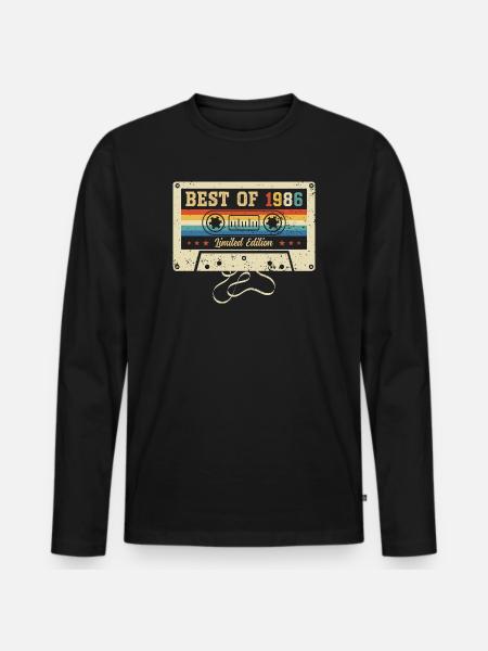 Best Of 1986 40th Birthday - Men's Premium Organic Long Sleeve Shirt - black