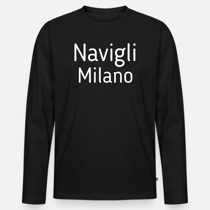 Mailand italien Navigli  - Männer Premium Bio Langarmshirt - Schwarz