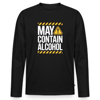 Peut contenir de l’alcool Alkohol Mallorca Saufen JGA - T-shirt manches longues Premium bio Homme - noir - Devant - Nico (187cm)