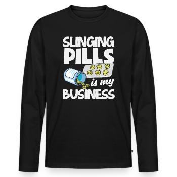 Apotheker Pharmazeutisch-technischer - Männer Premium Bio Langarmshirt - Schwarz - Vorne - Nico (187cm)