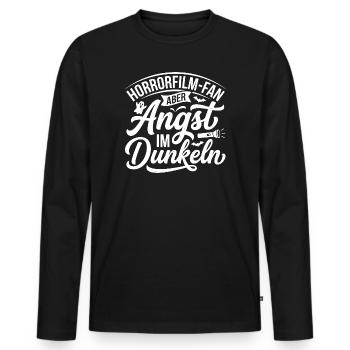 Fear in the Dark – Horror Fan - Men's Premium Organic Long Sleeve Shirt - black - Front - Nico (187cm)