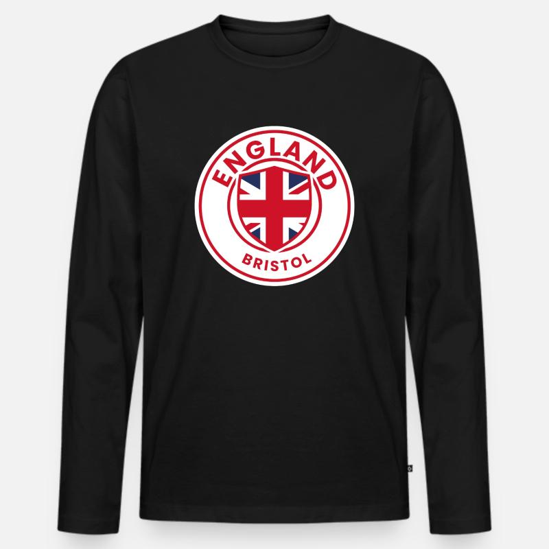 England-Bristol-Wappen - Männer Premium Bio Langarmshirt - Schwarz