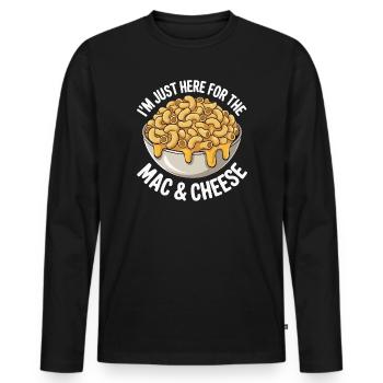 Fan de macaroni au fromage - Je suis juste là - T-shirt manches longues Premium bio Homme - noir - Devant - Nico (187cm)