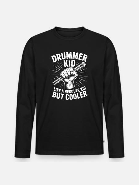 Drummer Saying Funny Drummer Gift - Men's Premium Organic Long Sleeve Shirt - black