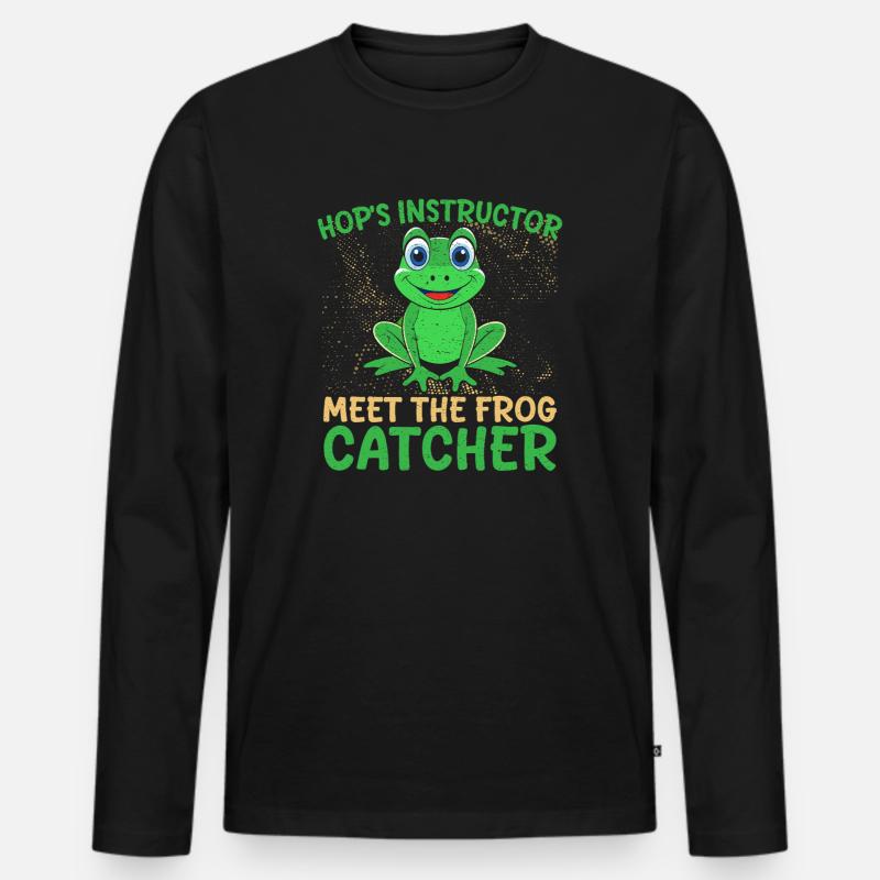 Frog Catcher Hop´s Instructor Frog - Männer Premium Bio Langarmshirt - Schwarz