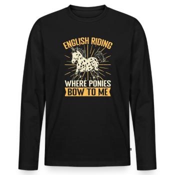 Hobby Horse Rider POny Bow To Me English Riding - Männer Premium Bio Langarmshirt - Schwarz - Vorne - Nico (187cm)