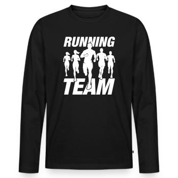 Running Team Laufen Marathon - Men's Premium Organic Long Sleeve Shirt - black - Front - Nico (187cm)
