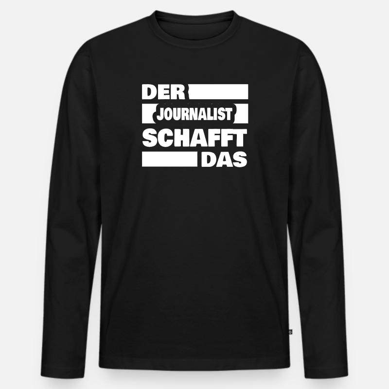 Journalist - Männer Premium Bio Langarmshirt - Schwarz