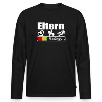 Parents 2026 - Men's Premium Organic Long Sleeve Shirt - black - Front - Nico (187cm)