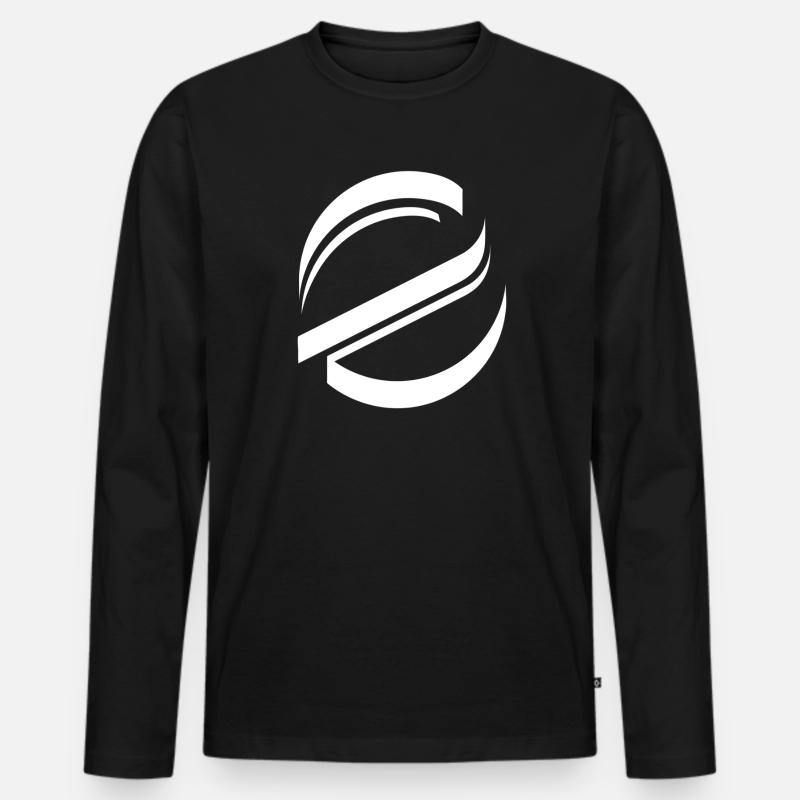 Logo - Männer Premium Bio Langarmshirt - Schwarz