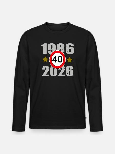 1986–2026: 40th anniversary - Men's Premium Organic Long Sleeve Shirt - black