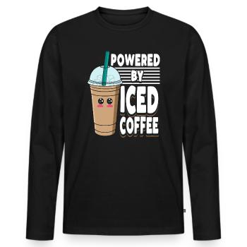 Graphique pastel de café glacé Kawaii mignon - T-shirt manches longues Premium bio Homme - noir - Devant - Nico (187cm)