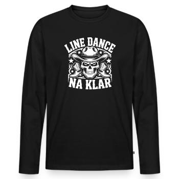 Line Dance NA KLAR Skull - Men's Premium Organic Long Sleeve Shirt - black - Front - Nico (187cm)