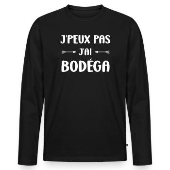 J'peux pas j'ai bodéga - T-shirt manches longues Premium bio Homme - noir - Devant - Nico (187cm)
