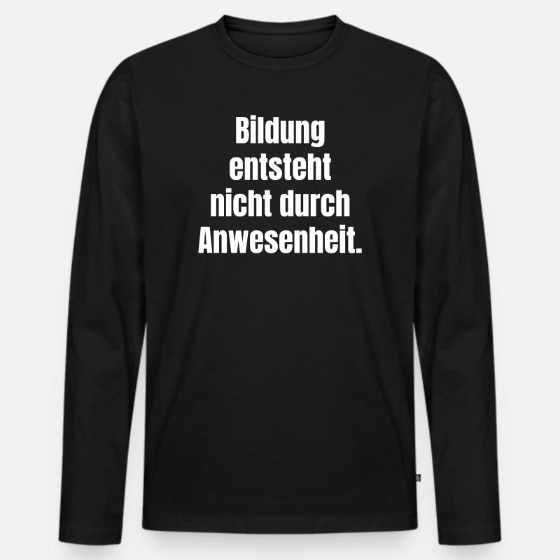 Education is created through activity - Men's Premium Organic Long Sleeve Shirt - black