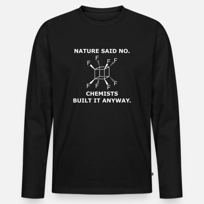 Perfluoro-Cuban Molecule – Chemie Science - Men's Premium Organic Long Sleeve Shirt - black