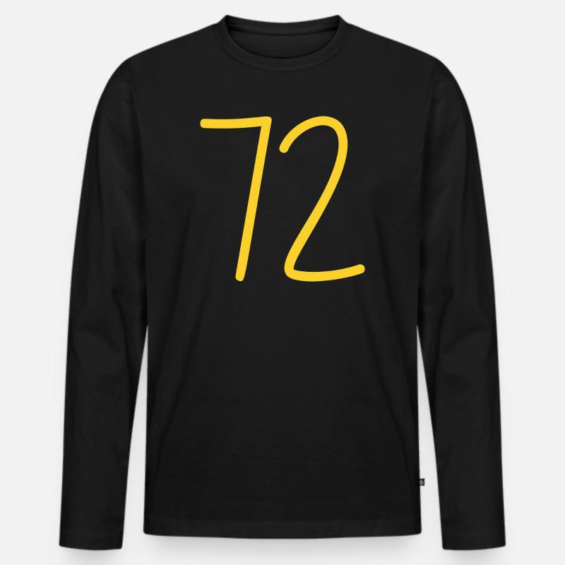 72 - Männer Premium Bio Langarmshirt - Schwarz