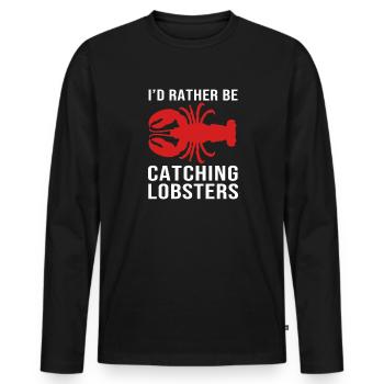 Spiny lobster, seafood, lobster, lobster - Men's Premium Organic Long Sleeve Shirt - black - Front - Nico (187cm)