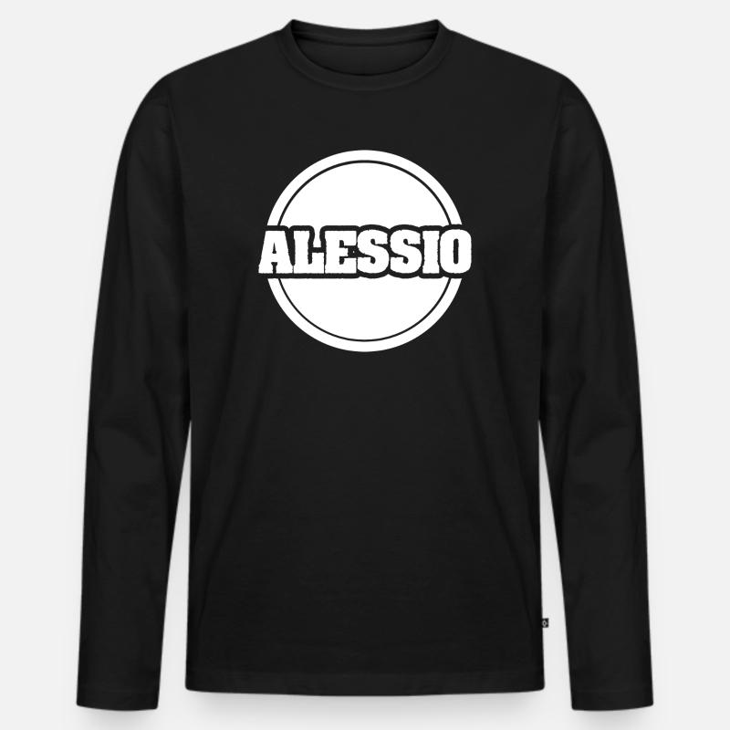 Vorname Alessio - Männer Premium Bio Langarmshirt - Schwarz