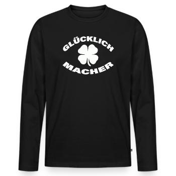 FAISEUR DE BONHEUR - T-shirt manches longues Premium bio Homme - noir - Devant - Nico (187cm)