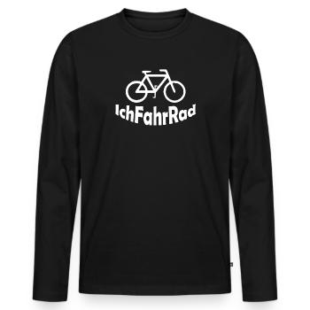 JE FAIS DU VÉLO - T-shirt manches longues Premium bio Homme - noir - Devant - Nico (187cm)