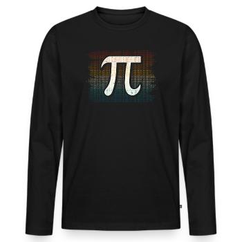 Nummer Pi Vintage Retro - Männer Premium Bio Langarmshirt - Schwarz - Vorne - Nico (187cm)