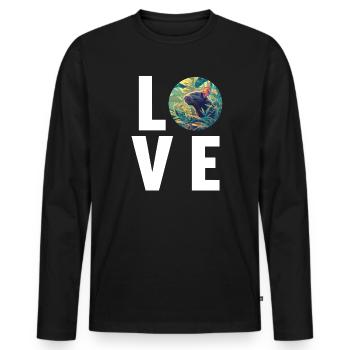 Rat Rat - T-shirt manches longues Premium bio Homme - noir - Devant - Nico (187cm)