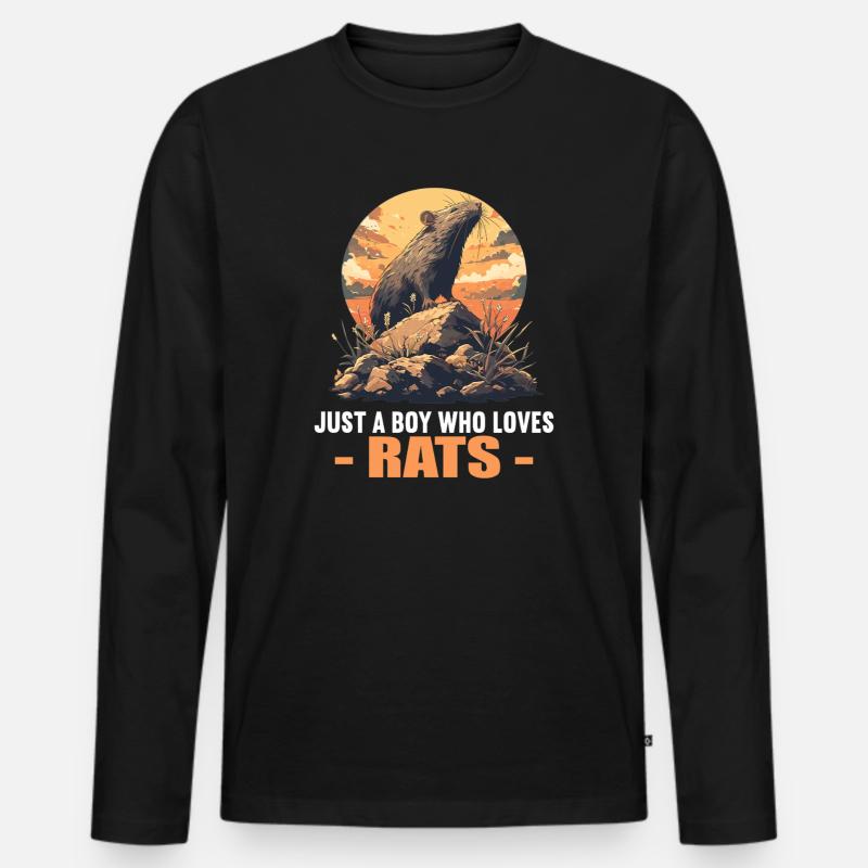 Ratten Ratte - Männer Premium Bio Langarmshirt - Schwarz