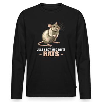 Rat Rat - T-shirt manches longues Premium bio Homme - noir - Devant - Nico (187cm)