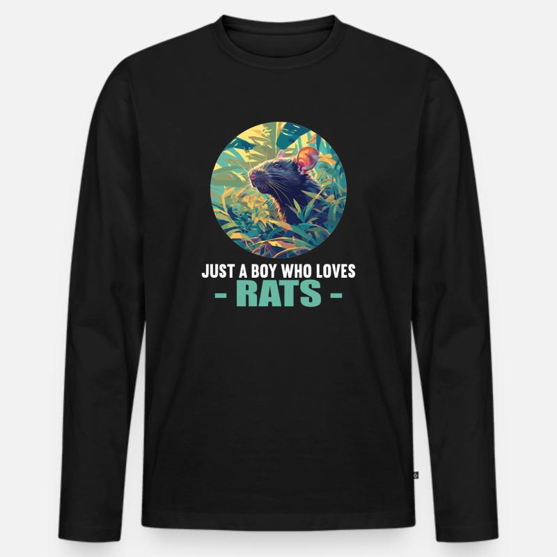 Ratten Ratte - Männer Premium Bio Langarmshirt - Schwarz