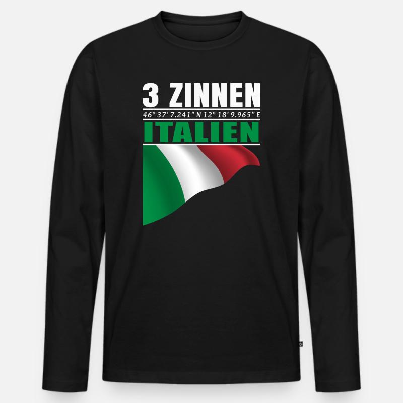 3 Zinnen - Männer Premium Bio Langarmshirt - Schwarz